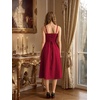 image:imageScarlet Darkness Women 2026 Corset Dress Milkmaid Slit Midi SundressRed