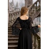 image:imageScarlet Darkness Women Bell Long Sleeve Lace Top Gothic Y2K Mesh ShirtBlack