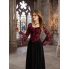 image:imageScarlet Darkness Women Bell Long Sleeve Lace Top Gothic Y2K Mesh ShirtBurgundy