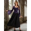 image:imageScarlet Darkness Women Bell Long Sleeve Lace Top Gothic Y2K Mesh ShirtDeep Purple