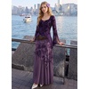 image:imageScarlet Darkness Women Bell Long Sleeve Lace Top Gothic Y2K Mesh ShirtDeep Purple
