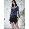 image:imageScarlet Darkness Women Bell Long Sleeve Lace Top Gothic Y2K Mesh ShirtGray Blue