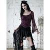 image:imageScarlet Darkness Women Bell Long Sleeve Lace Top Gothic Y2K Mesh ShirtGray Purple
