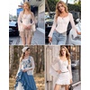 image:imageScarlet Darkness Women Bell Long Sleeve Lace Top Gothic Y2K Mesh ShirtIvory White