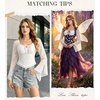 image:imageScarlet Darkness Women Bell Long Sleeve Lace Top Gothic Y2K Mesh ShirtIvory White