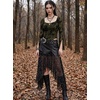 image:imageScarlet Darkness Women Bell Long Sleeve Lace Top Gothic Y2K Mesh ShirtOlive