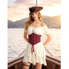 image:imageScarlet Darkness Women Corset Belt Renaissance Pirate Underbust CorsetsRed