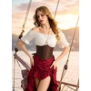 image:imageScarlet Darkness Women Corset Belt Renaissance Underbust Pirate Waist BeltCoffee