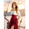 image:imageScarlet Darkness Women Corset Belt Renaissance Underbust Pirate Waist BeltDark Red