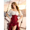 image:imageScarlet Darkness Women Corset Belt Renaissance Underbust Pirate Waist BeltDark Red