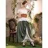 image:imageScarlet Darkness Women Double Layered Medieval Renaissance Fairy Maxi SkirtArmy Green