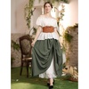 image:imageScarlet Darkness Women Double Layered Medieval Renaissance Fairy Maxi SkirtArmy Green