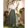 image:imageScarlet Darkness Women Double Layered Medieval Renaissance Fairy Maxi SkirtArmy Green