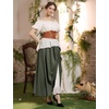 image:imageScarlet Darkness Women Double Layered Medieval Renaissance Fairy Maxi SkirtArmy Green