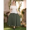 image:imageScarlet Darkness Women Double Layered Medieval Renaissance Fairy Maxi SkirtArmy Green
