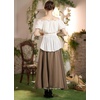 image:imageScarlet Darkness Women Double Layered Medieval Renaissance Fairy Maxi SkirtBrown