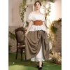 image:imageScarlet Darkness Women Double Layered Medieval Renaissance Fairy Maxi SkirtBrown