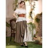 image:imageScarlet Darkness Women Double Layered Medieval Renaissance Fairy Maxi SkirtBrown