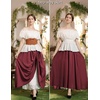 image:imageScarlet Darkness Women Double Layered Medieval Renaissance Fairy Maxi SkirtDark Red