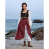 image:imageScarlet Darkness Women Double Layered Medieval Renaissance Fairy Maxi SkirtDark Red