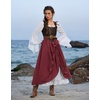 image:imageScarlet Darkness Women Double Layered Medieval Renaissance Fairy Maxi SkirtDark Red