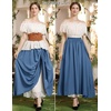 image:imageScarlet Darkness Women Double Layered Medieval Renaissance Fairy Maxi SkirtDenim Blue