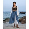 image:imageScarlet Darkness Women Double Layered Medieval Renaissance Fairy Maxi SkirtDenim Blue