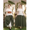 image:imageScarlet Darkness Women Double Layered Medieval Renaissance Fairy Maxi SkirtGarden Green