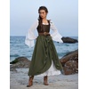 image:imageScarlet Darkness Women Double Layered Medieval Renaissance Fairy Maxi SkirtGarden Green
