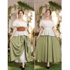 image:imageScarlet Darkness Women Double Layered Medieval Renaissance Fairy Maxi SkirtOlive Green