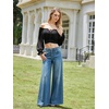 image:imageScarlet Darkness Women Off the Shoulder Crop Tops Long Sleeve Shirt BlouseBlack