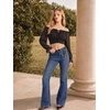 image:imageScarlet Darkness Women Off the Shoulder Crop Tops Long Sleeve Shirt BlouseBlack