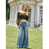 image:imageScarlet Darkness Women Off the Shoulder Crop Tops Long Sleeve Shirt BlouseOlive Green