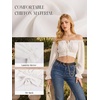 image:imageScarlet Darkness Women Off the Shoulder Crop Tops Long Sleeve Shirt BlouseWhite