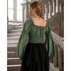 image:imageScarlet Darkness Women Renaissance Corset Bell Sleeve Off Shoulder TopsArmy Green