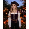image:imageScarlet Darkness Women Renaissance Corset Bell Sleeve Off Shoulder TopsIvory White