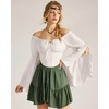 image:imageScarlet Darkness Women Renaissance Corset Bell Sleeve Off Shoulder TopsIvory White