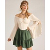 image:imageScarlet Darkness Women Renaissance Corset Bell Sleeve Off Shoulder TopsOyster White