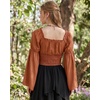 image:imageScarlet Darkness Women Renaissance Corset Bell Sleeve Off Shoulder TopsPumpkin Orange