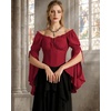 image:imageScarlet Darkness Women Renaissance Corset Bell Sleeve Off Shoulder TopsWine