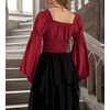 image:imageScarlet Darkness Women Renaissance Corset Bell Sleeve Off Shoulder TopsWine