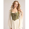 image:imageScarlet Darkness Women Renaissance Corset Tops Medieval Jacquard BustierGreen Bird