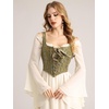 image:imageScarlet Darkness Women Renaissance Corset Tops Medieval Jacquard BustierGreen Bird
