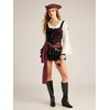 image:imageScarlet Darkness Women Renaissance Corset Tops Medieval Jacquard BustierRed Black