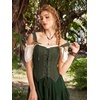image:imageScarlet Darkness Women Renaissance Corset Tops Western Cowgirl OutfitsArmy Green