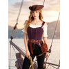 image:imageScarlet Darkness Women Renaissance Corset Tops Western Cowgirl OutfitsBurgundy