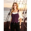 image:imageScarlet Darkness Women Renaissance Corset Tops Western Cowgirl OutfitsBurgundy