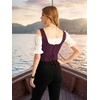 image:imageScarlet Darkness Women Renaissance Corset Tops Western Cowgirl OutfitsBurgundy