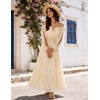 image:imageScarlet Darkness Women Renaissance Off Shoulder Split Sleeve Maxi DressApricot