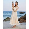 image:imageScarlet Darkness Women Renaissance Off Shoulder Split Sleeve Maxi DressApricot